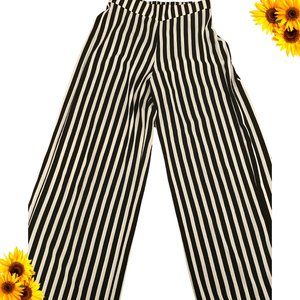 Vertical Striped Wide Leg Pants